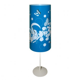 Lampe à pied Fleur Papillon bleu
