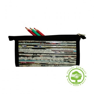 Trousse plate avec zip en papier journal recycl�