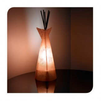 Lampe Tipi Ibiscus Orange et Bordeaux de 50 cm