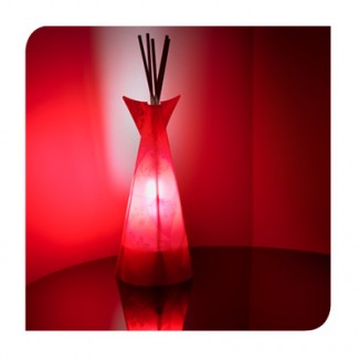 Lampe Tipi Ibiscus rouge de 50 cm