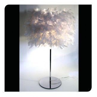 Lampe Cygne avec plumes blanches