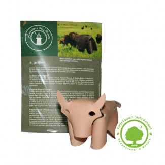 Bison en cuir végétal naturel