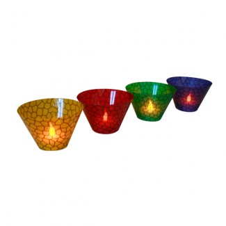 4 Photophores Vitraux panach�s