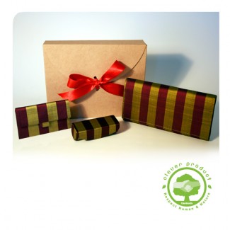 Coffret Cadeau femme 3 Accessoires en soie fine vert