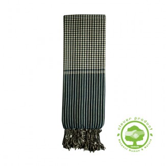 Echarpe en coton blanc et noir du Cambodge