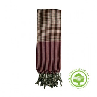 Echarpe en coton blanc et violet du Cambodge