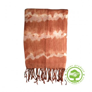 Echarpe en coton blanc et beige du Cambodge