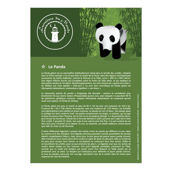 Panda avec sa fiche pédagogique #2